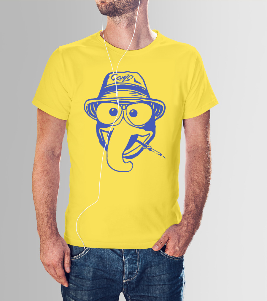 Gonzo Hunter S. Thompson Blue Art With Hat And Cigarette T-Shirt