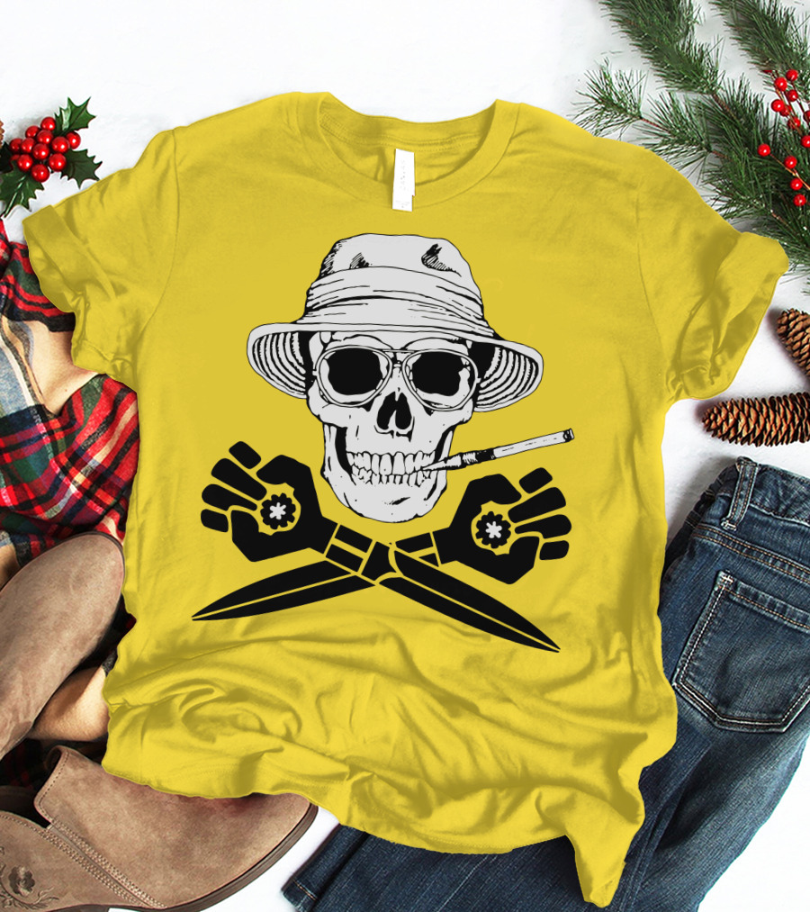 Fear And Loathing Skull With Gonzo Fist And Cigarette T-Shirt
