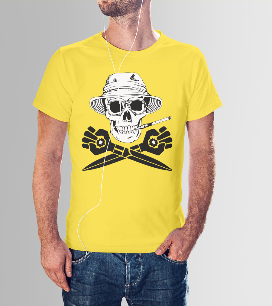 Fear And Loathing Skull With Gonzo Fist And Cigarette T-Shirt