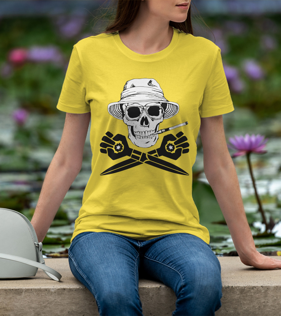 Fear And Loathing Skull With Gonzo Fist And Cigarette T-Shirt