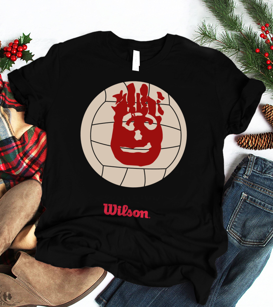 Wilson Volleyball Cast Away Movie Iconic Handprint Logo Ball T-Shirt