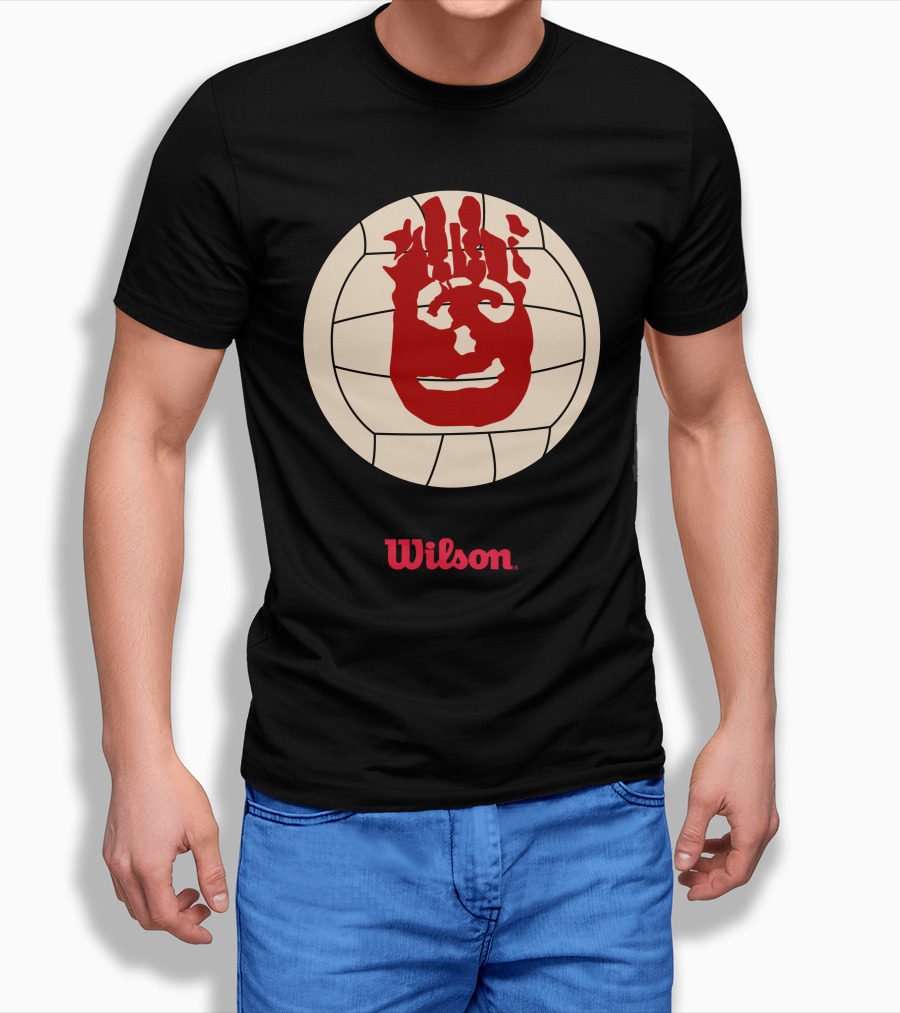 Wilson Volleyball Cast Away Movie Iconic Handprint Logo Ball T-Shirt
