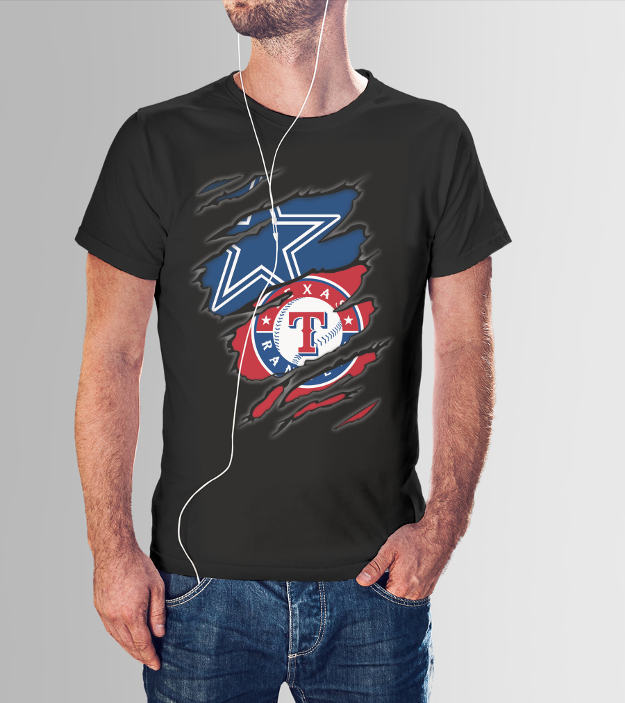 Dallas Cowboys Texas Rangers Logo Fusion T-Shirt