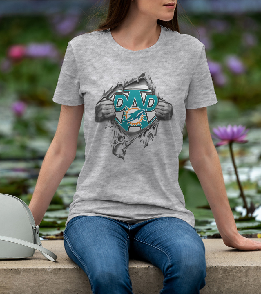 Super Dad Miami Dolphins Superman T-Shirt