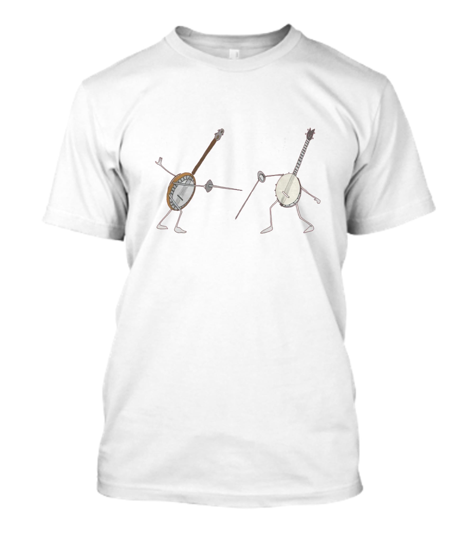 Dueling Banjos Cartoon Characters Fencing Contest T-Shirt
