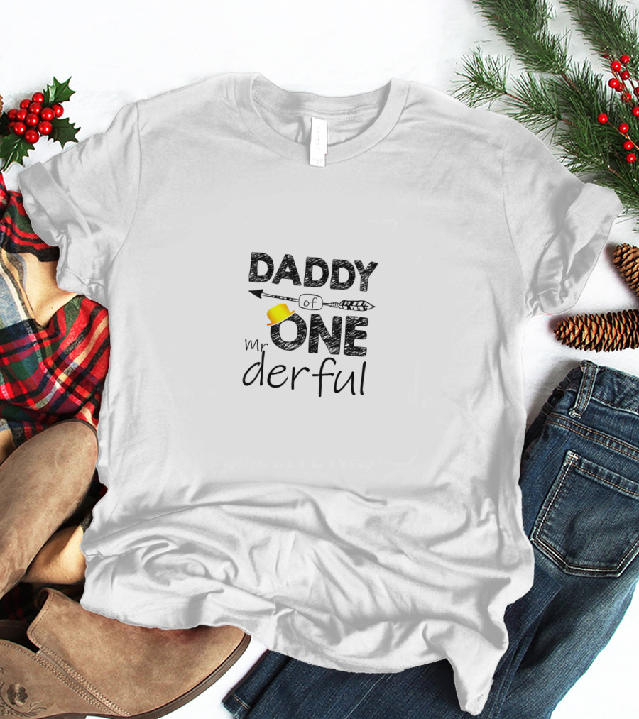 Daddy Of Mr Onederful 1st Birthday Boy T-Shirt