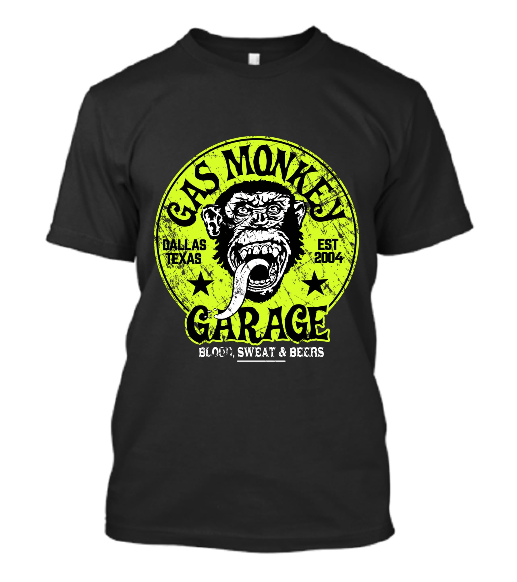 Gas Monkey Garage Dallas Texas Est 2004 Blood Sweat And Beers Vest Green T-Shirt