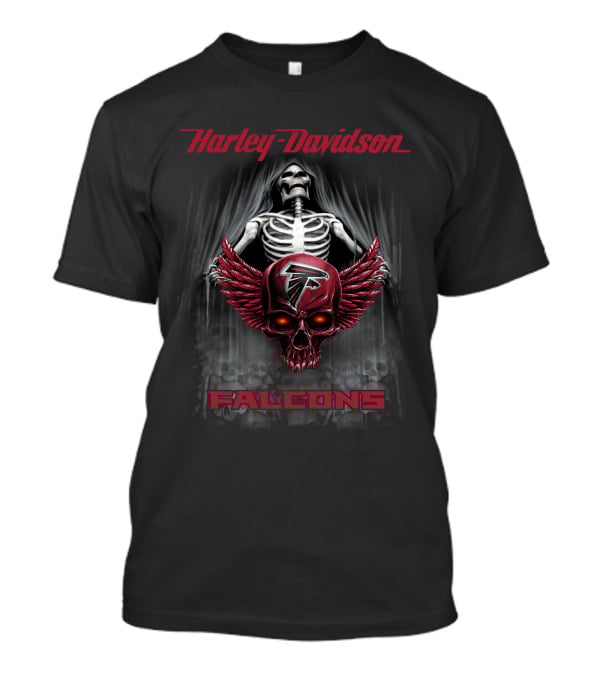 Harley Davidson Falcons Atlanta Skull Graphic Hdnfl 0610 T-Shirt