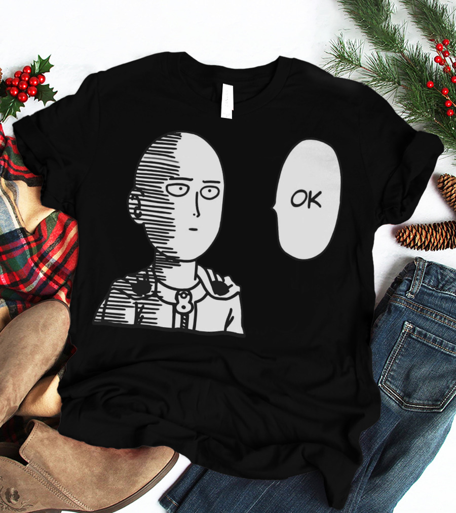 Saitama OK Manga Style Face Expression T-Shirt