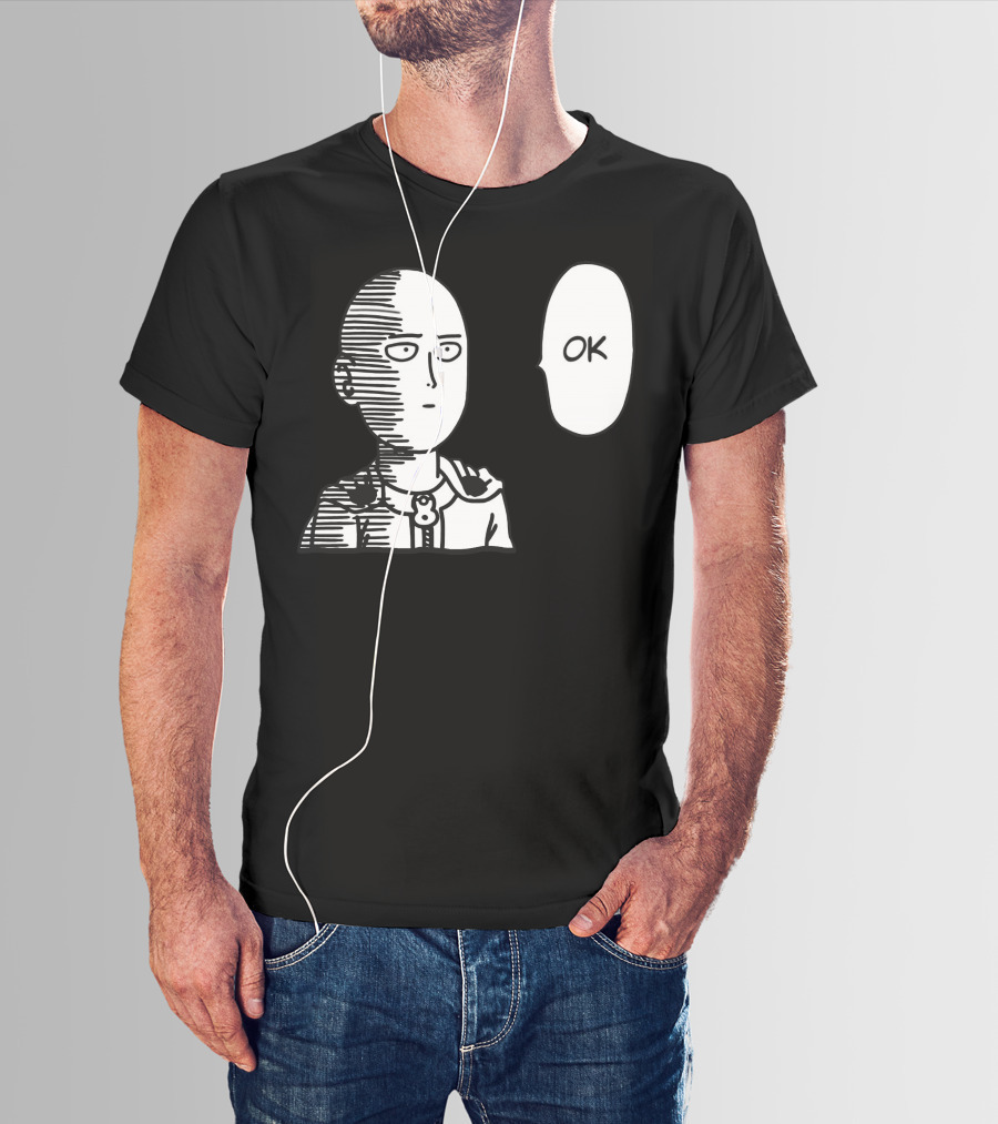 Saitama OK Manga Style Face Expression T-Shirt