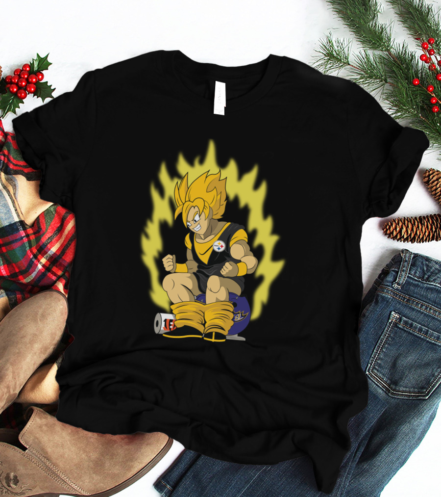Pittsburgh Steelers Super Saiyan Football Fusion T-Shirt