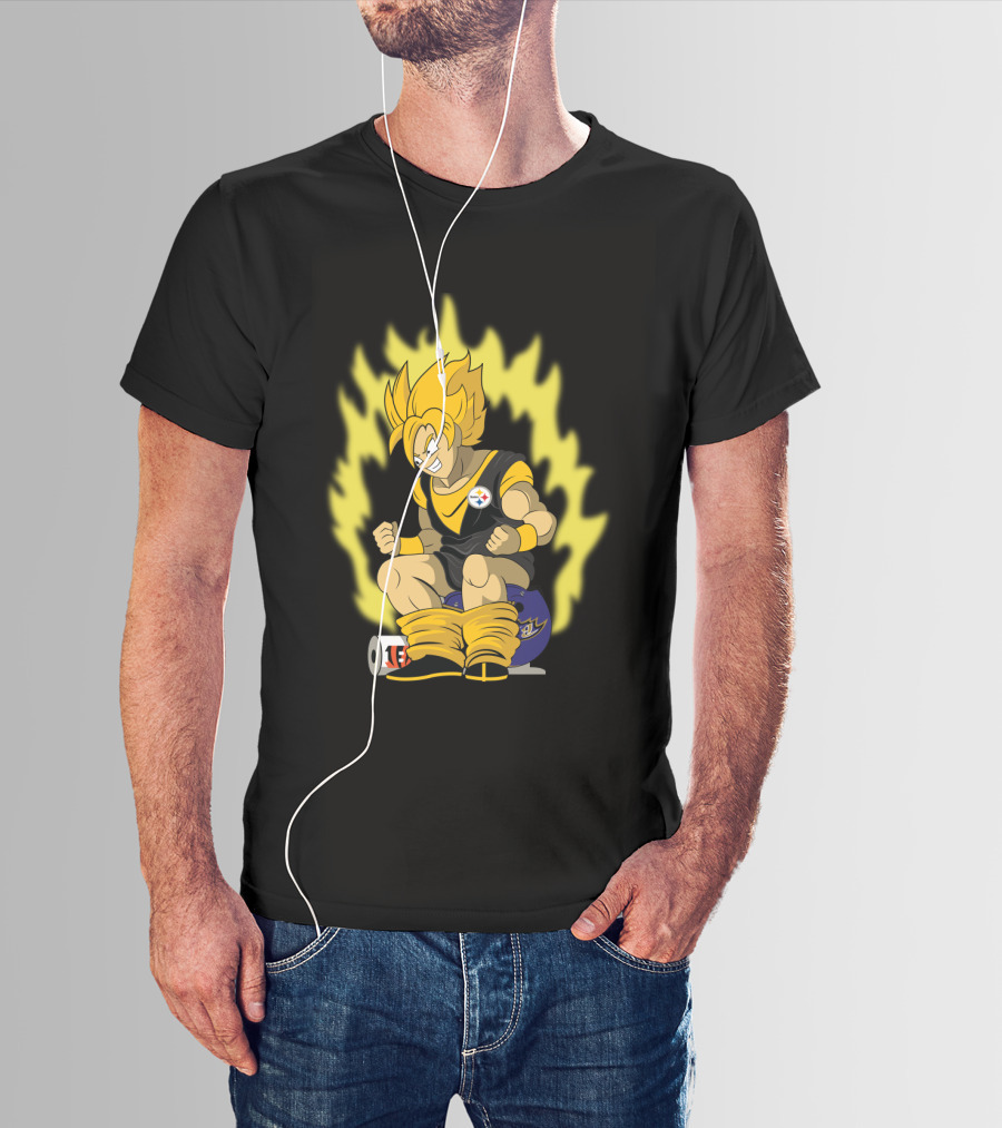 Pittsburgh Steelers Super Saiyan Football Fusion T-Shirt
