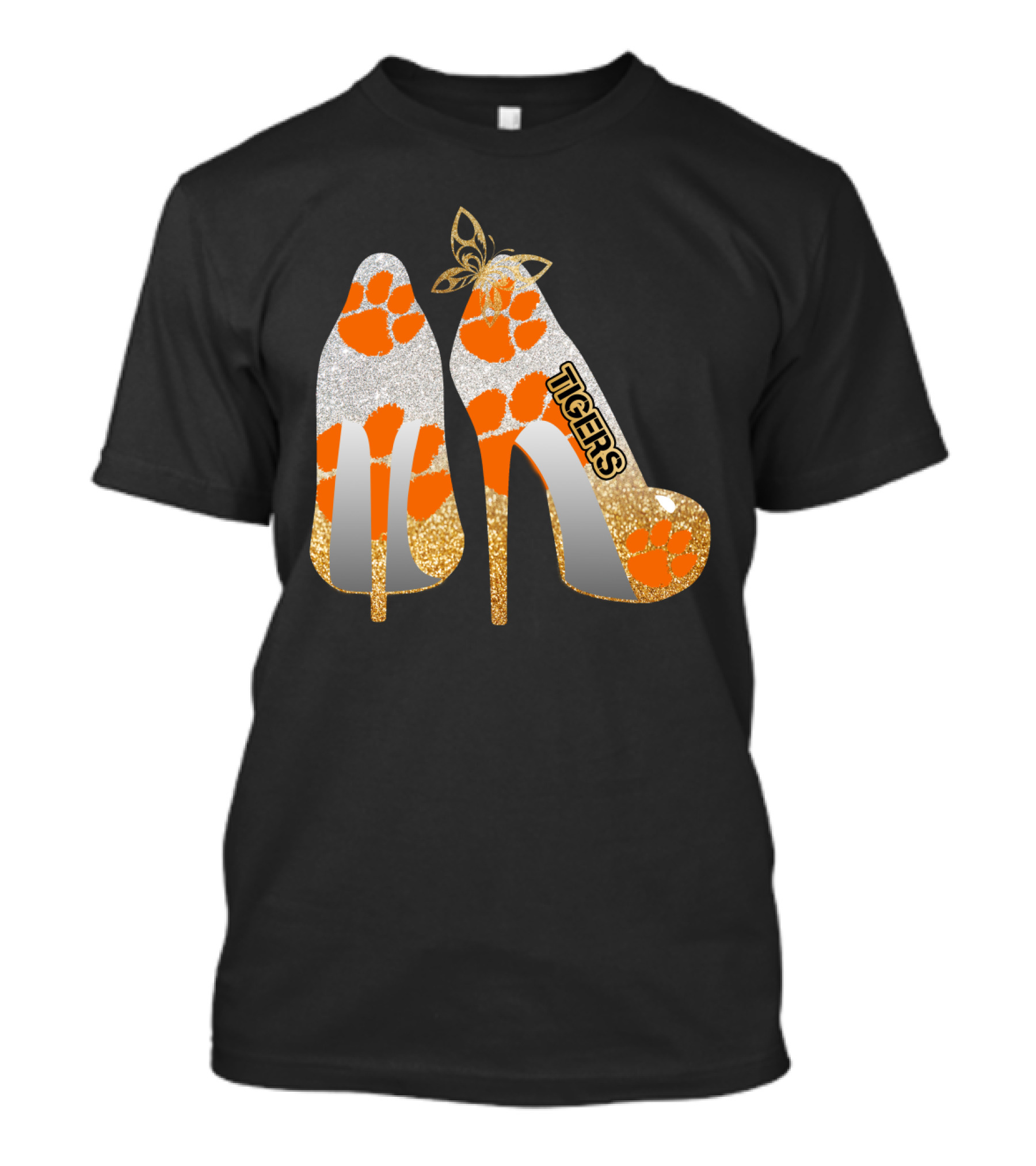 Clemson Tigers High Heel Paw Print Fashion T-Shirt