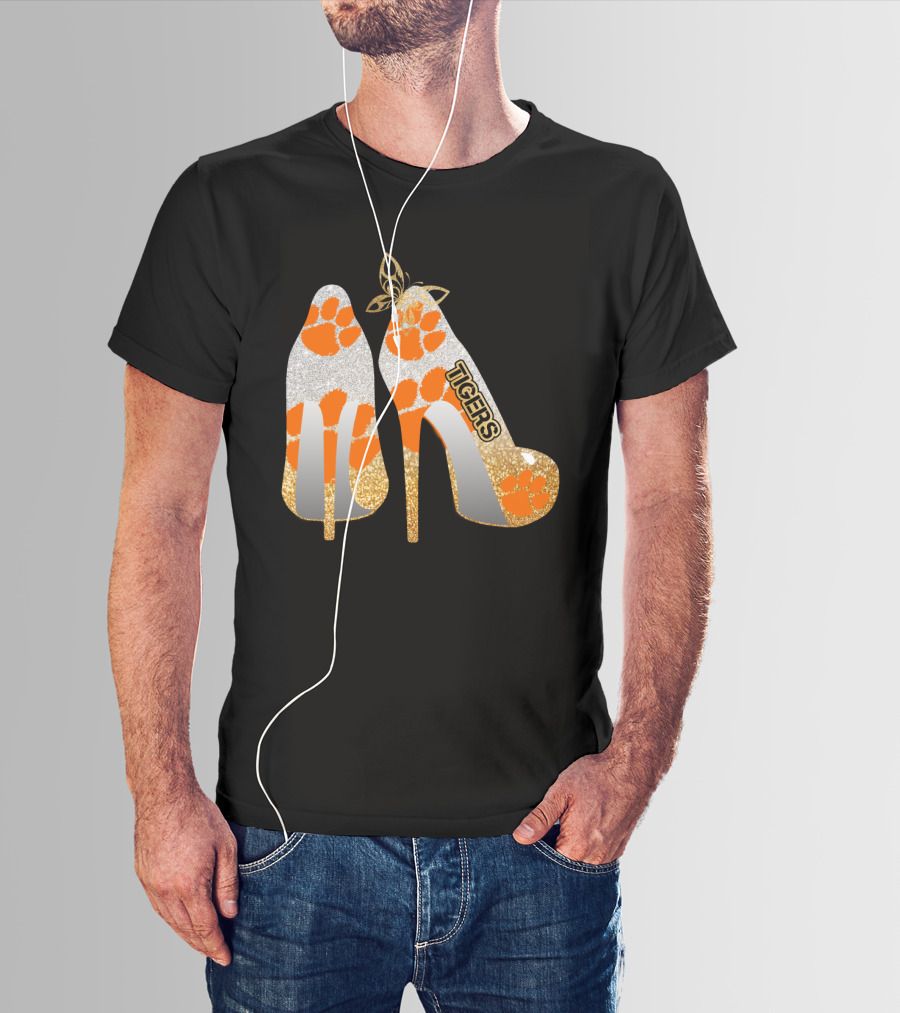 Clemson Tigers High Heel Paw Print Fashion T-Shirt