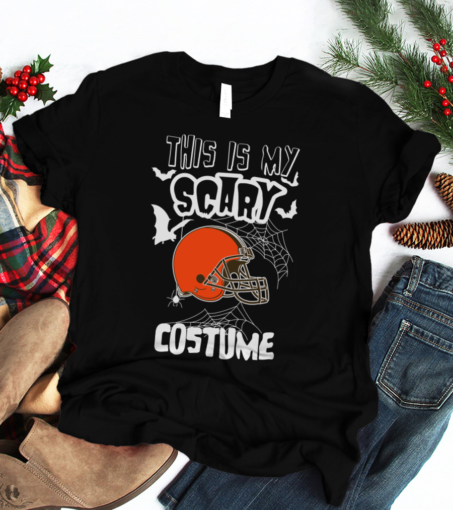 This Is My Scary Costume Cleveland Browns Football Helmet Halloween T-Shirt