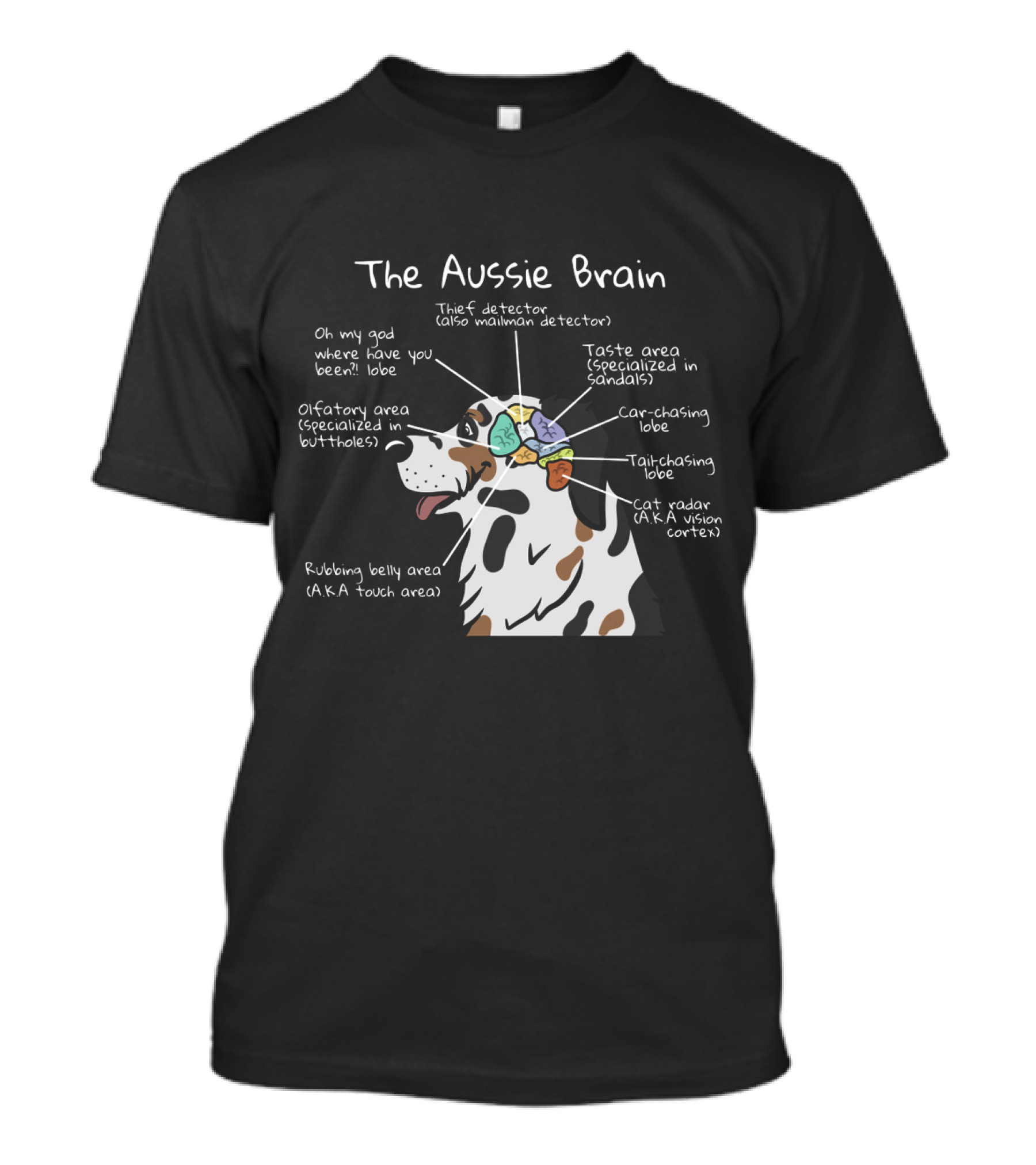 The Aussie Brain Thief Detector Olfactory Area Cat Radar Taste Tail Chasing T-Shirt
