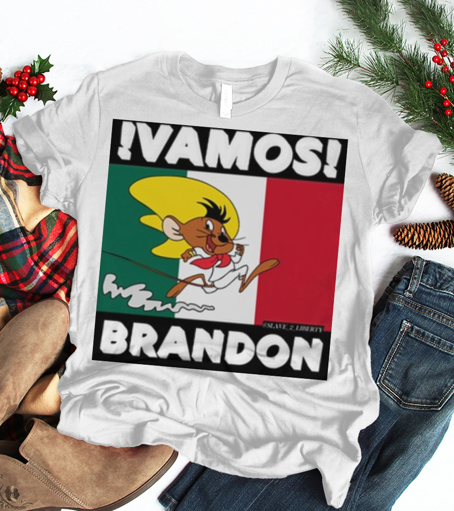 Vamos Brandon Mouse Mexican Flag T-Shirt