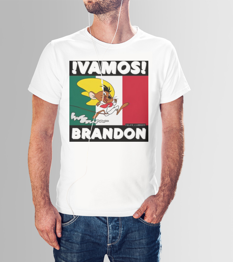 Vamos Brandon Mouse Mexican Flag T-Shirt
