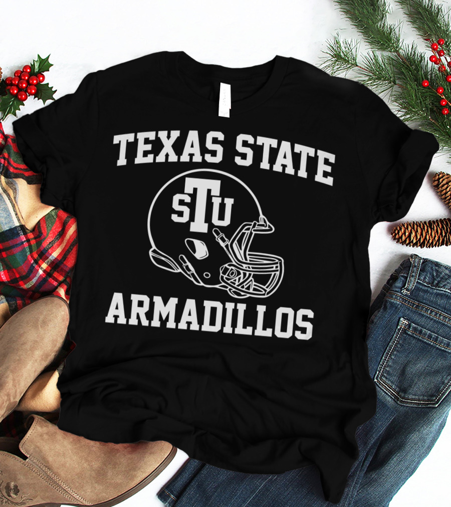Texas State STU Armadillos Football Helmet T-Shirt