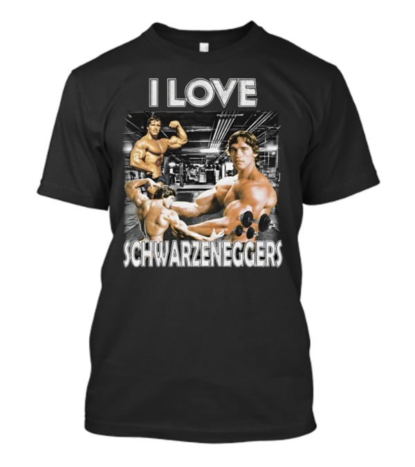 I Love Schwarzenggers Bodybuilding Gym Poses Workout Dumbbells T-Shirt