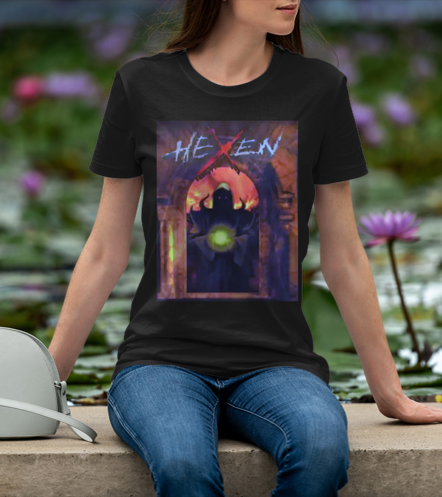 Hexen Mysterious Hooded Figure With Glowing Orb T-Shirt