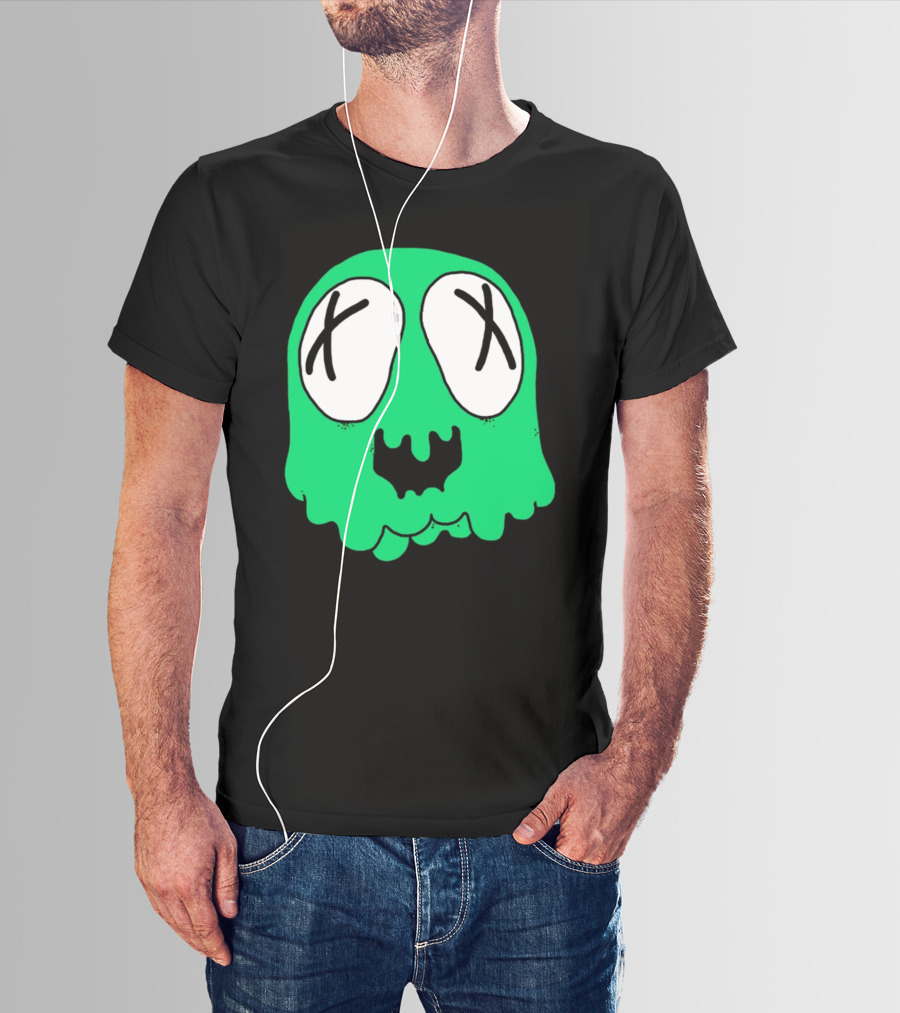 Sludge Life Shop Ghost Green Blob With X Eyes T-Shirt