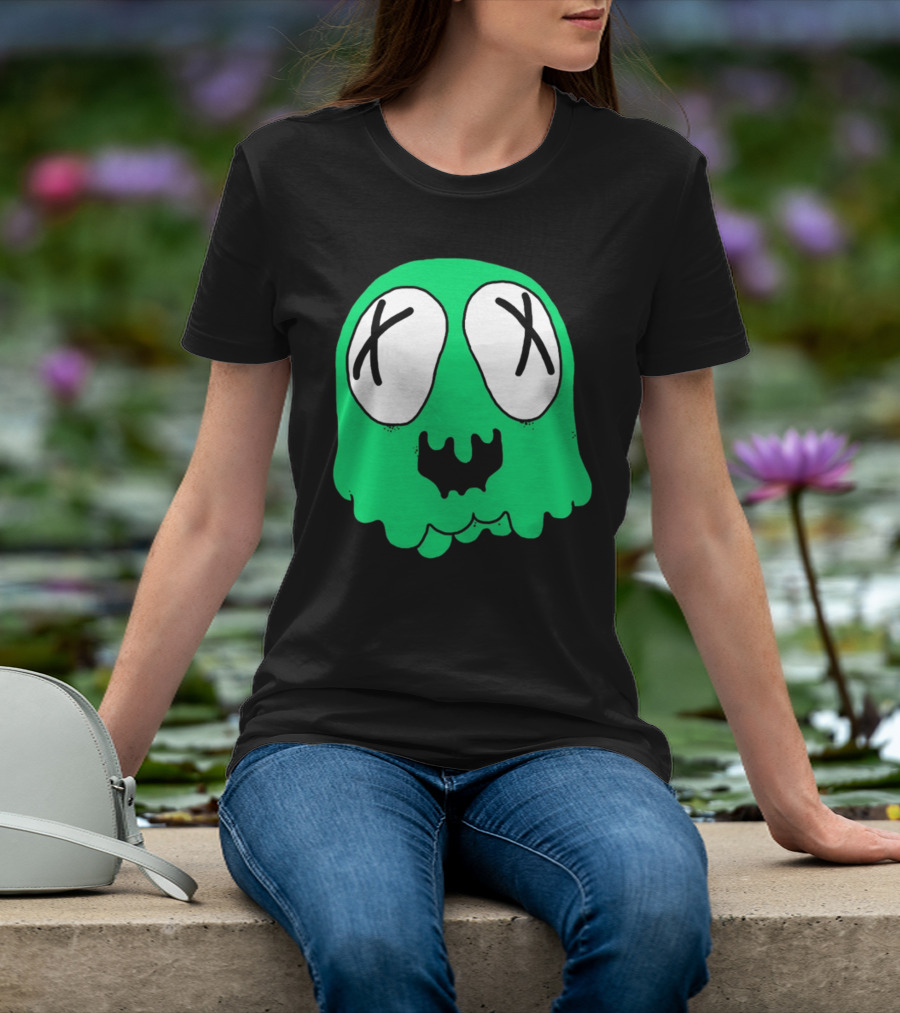Sludge Life Shop Ghost Green Blob With X Eyes T-Shirt