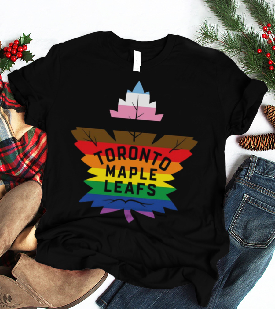 Toronto Maple Leafs Pride Leaf Logo Love All Hate None T-Shirt