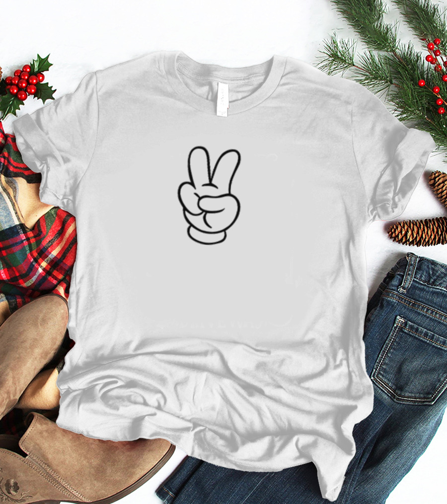 Mickey Mouse Iconic Peace Sign Gesture T-Shirt