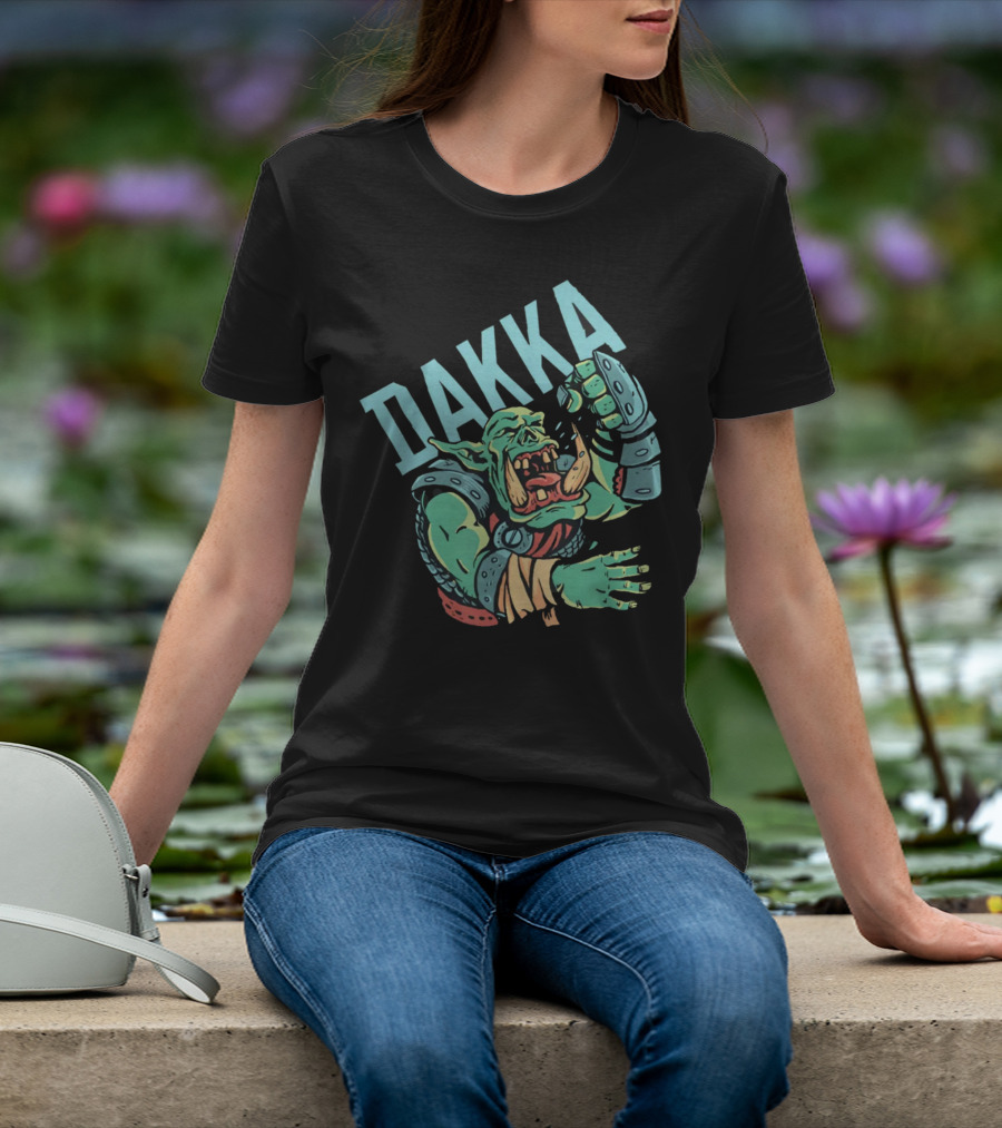 Dakka Ork Battle Cry Power Fist Armor T-Shirt