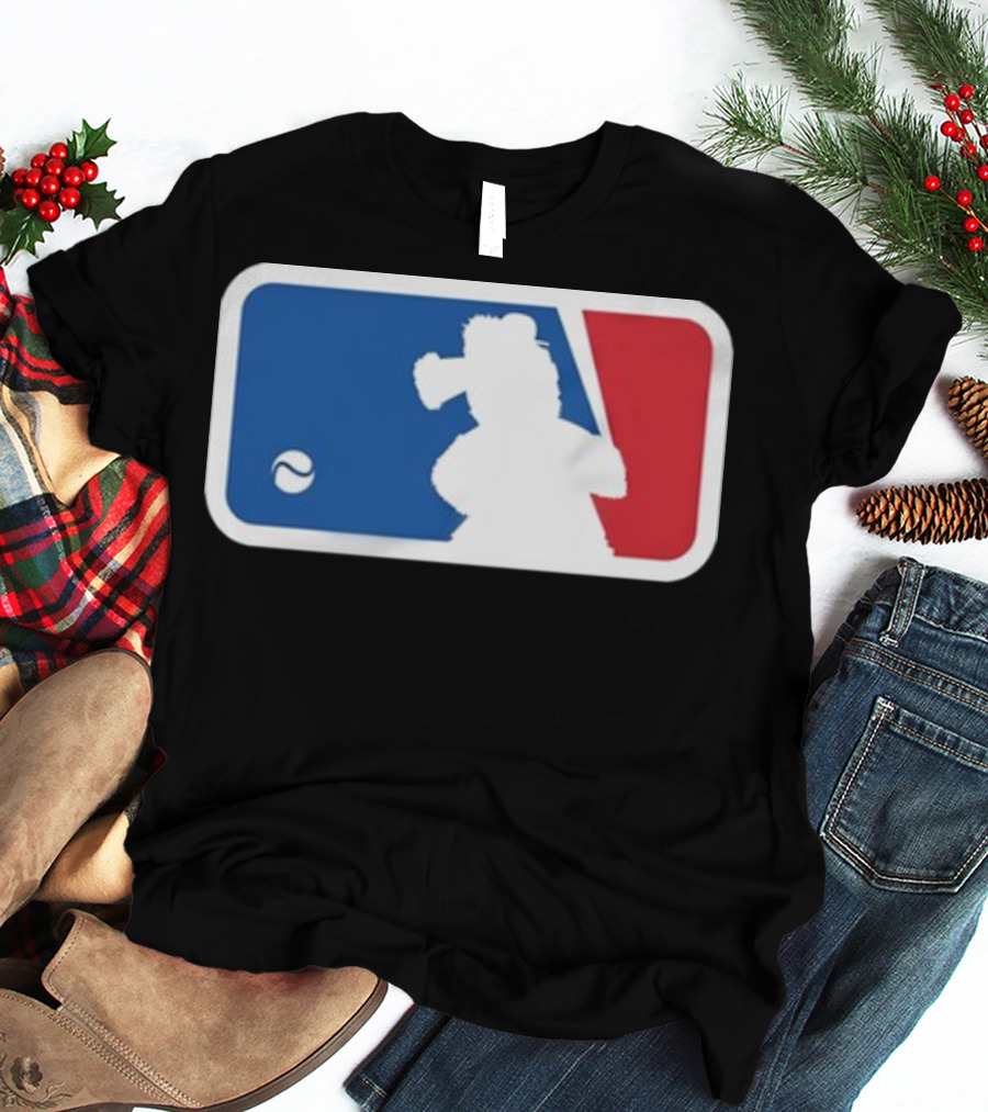 Major Baseball Phan Blue Red Mascot T-Shirt