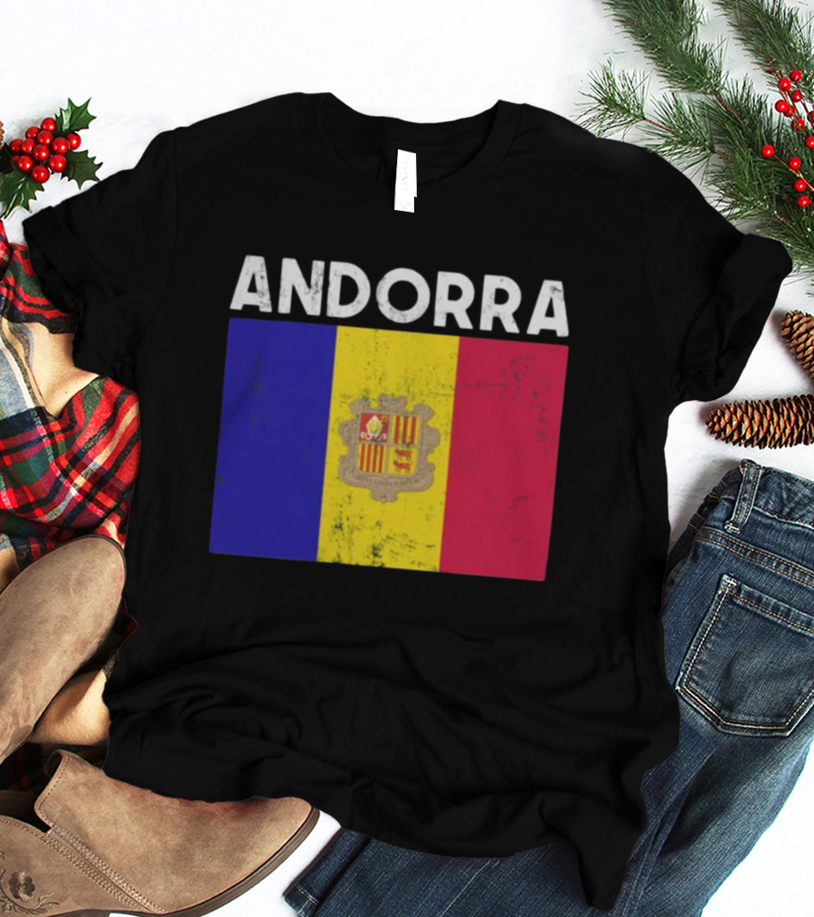 ANDORRA Flag Andorra4032 Iconic Symbol Emblem T-Shirt