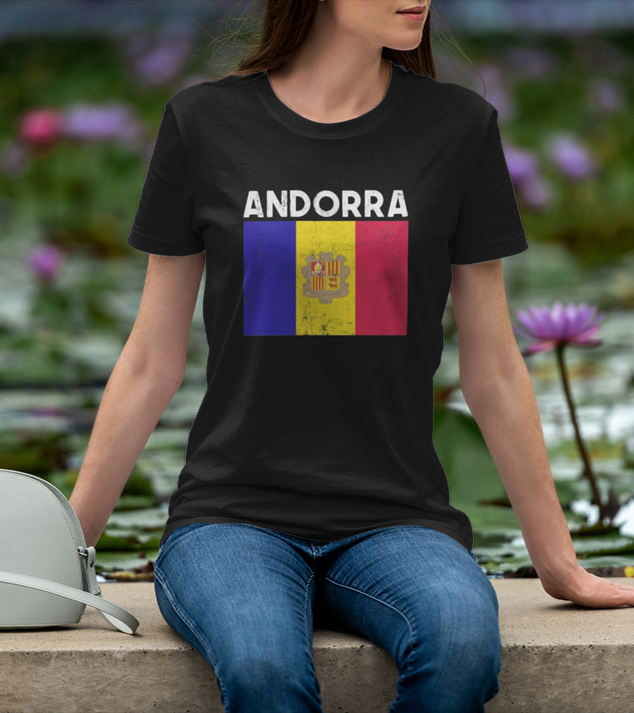ANDORRA Flag Andorra4032 Iconic Symbol Emblem T-Shirt