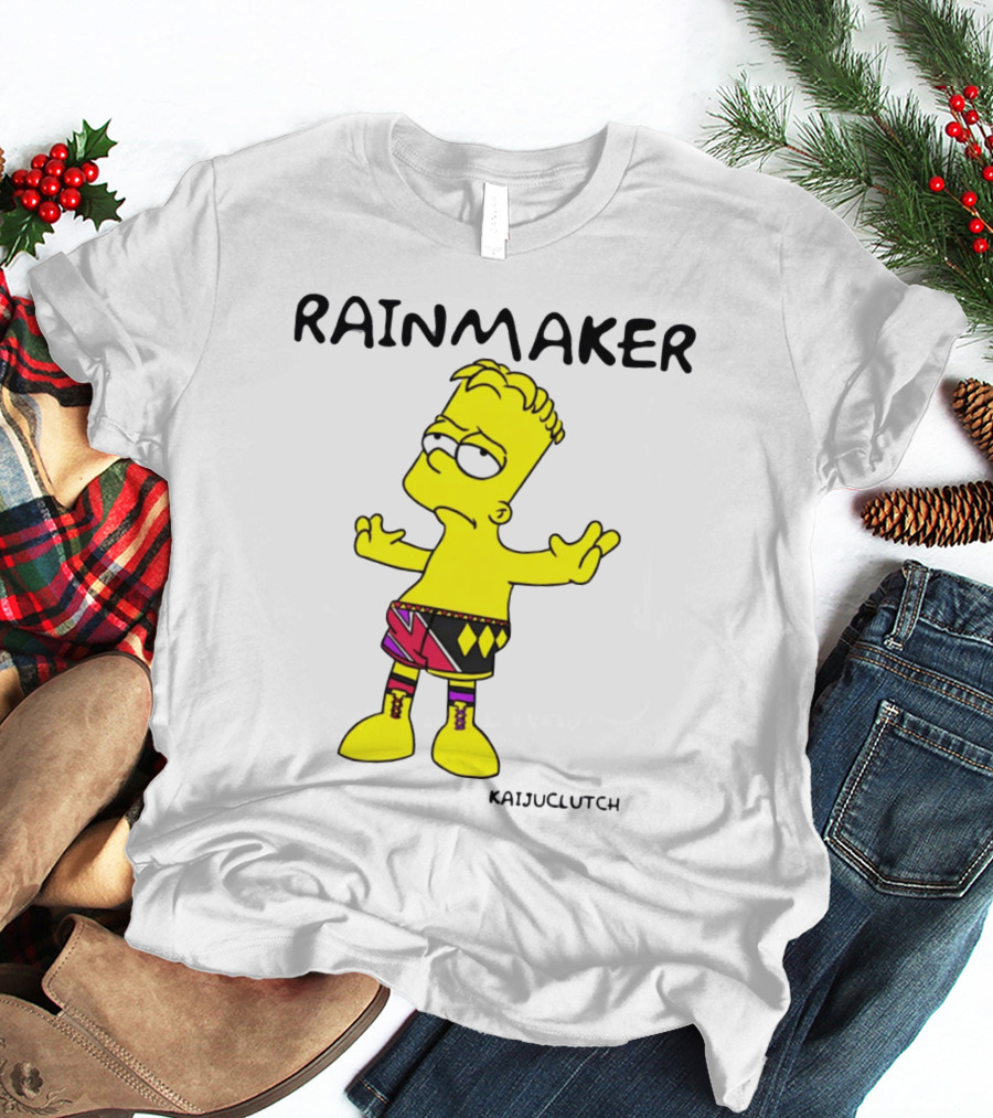 Rainmaker Wrestler Cartoon Character In Colorful Shorts T-Shirt