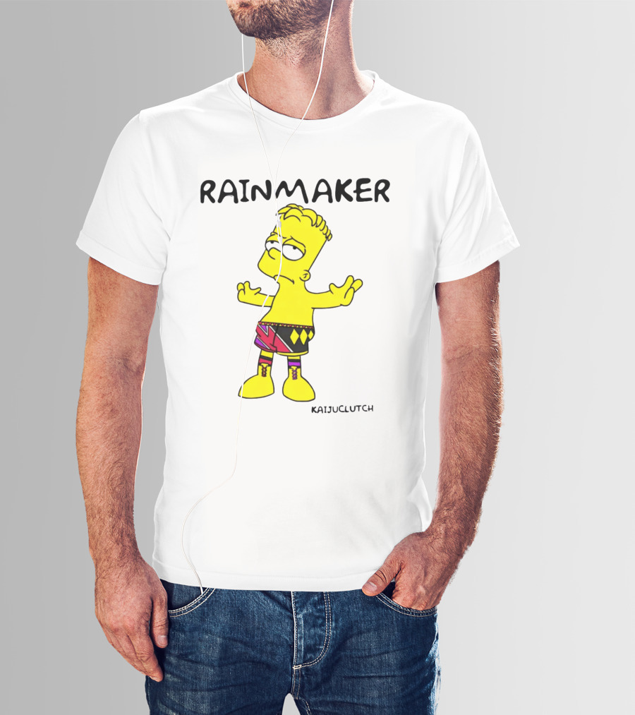 Rainmaker Wrestler Cartoon Character In Colorful Shorts T-Shirt