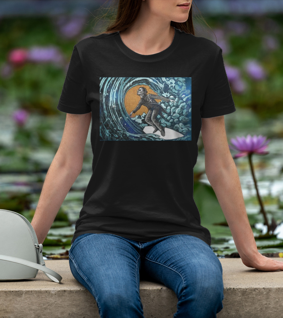 Michael Myers Surfing Massive Wave Halloween T-Shirt