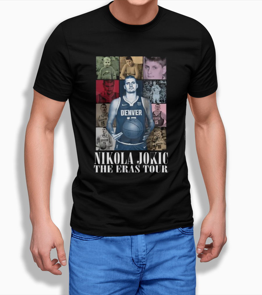 Nikola Jokic Denver Basketball Evolution Through The Eras Tour T-Shirt