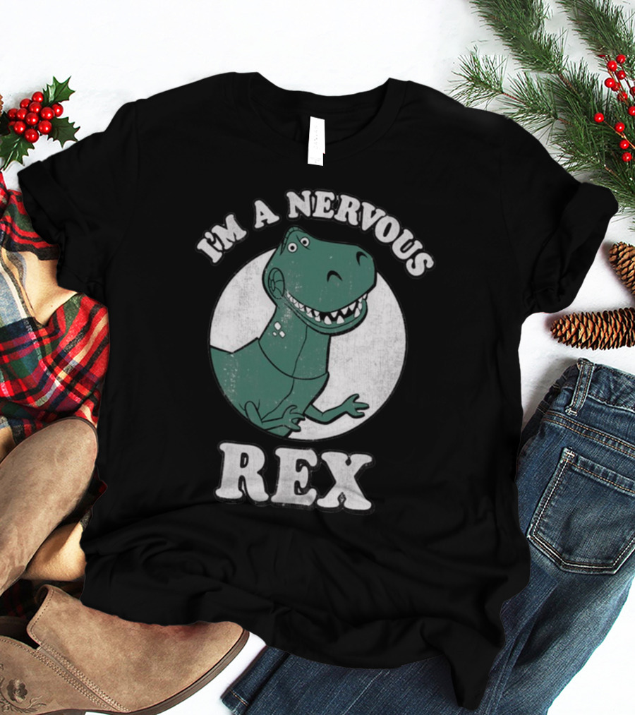 I'm A Nervous Rex Dinosaur Illustrated T-Rex T-Shirt