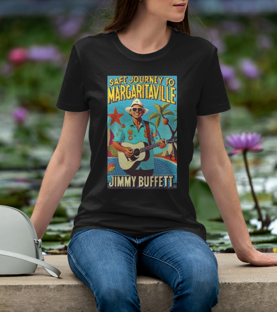 Safe Journey To Margaritaville Jimmy Buffett Tropical Guitar Fun T-Shirt