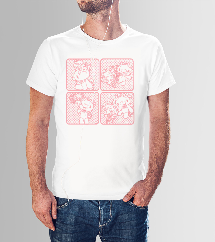Morichack Ironmouse X GloomyBear Pink Graphic Quadrants T-Shirt