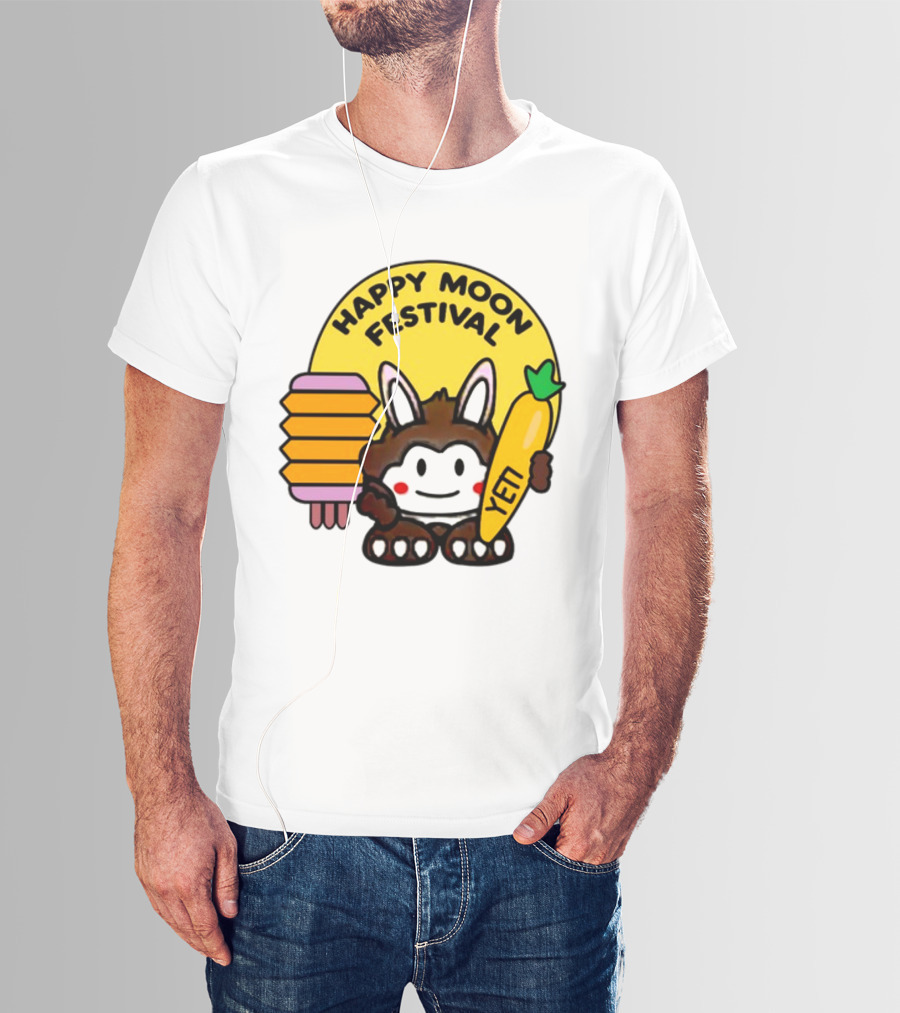 Rockstar Games Happy Moon Festival Yeti Lantern Rabbit T-Shirt