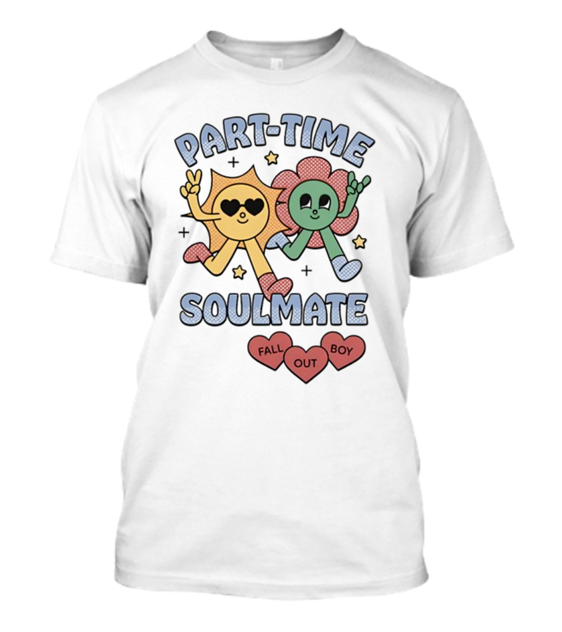 Part-Time Soulmate Fall Out Boy Hearts And Happy Flowers T-Shirt