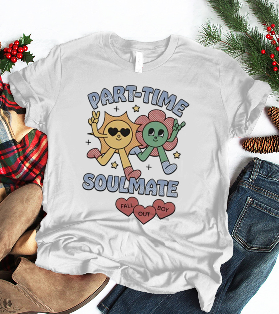Part-Time Soulmate Fall Out Boy Hearts And Happy Flowers T-Shirt