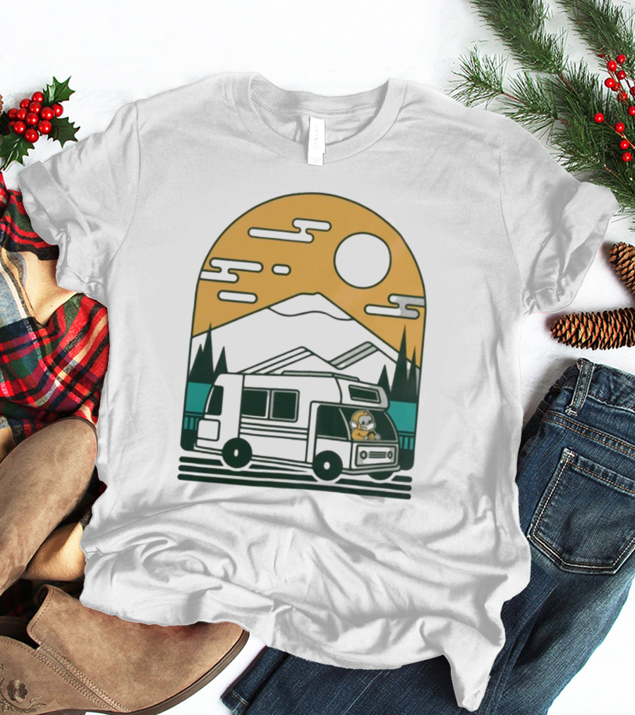 Cdawgva Road Trippin Camper Adventure Under A Mountain Sunrise T-Shirt