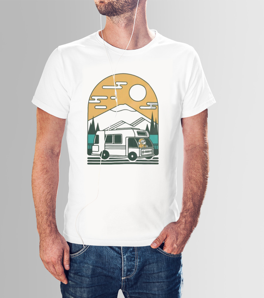 Cdawgva Road Trippin Camper Adventure Under A Mountain Sunrise T-Shirt