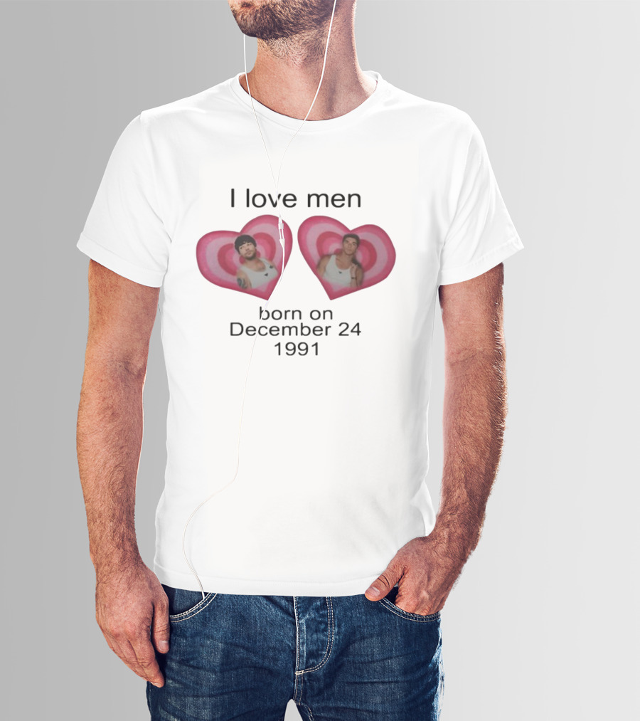 I Love Men Louis Tomlinson Born On December 24 1991 Heart Image T-Shirt