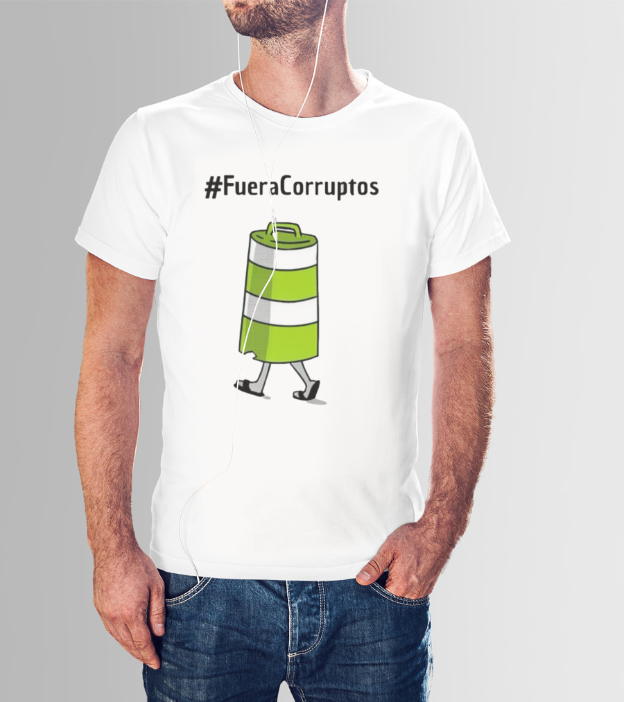 FueraCorruptos Paola Hurtado Walking Traffic Cone сartoon T-Shirt