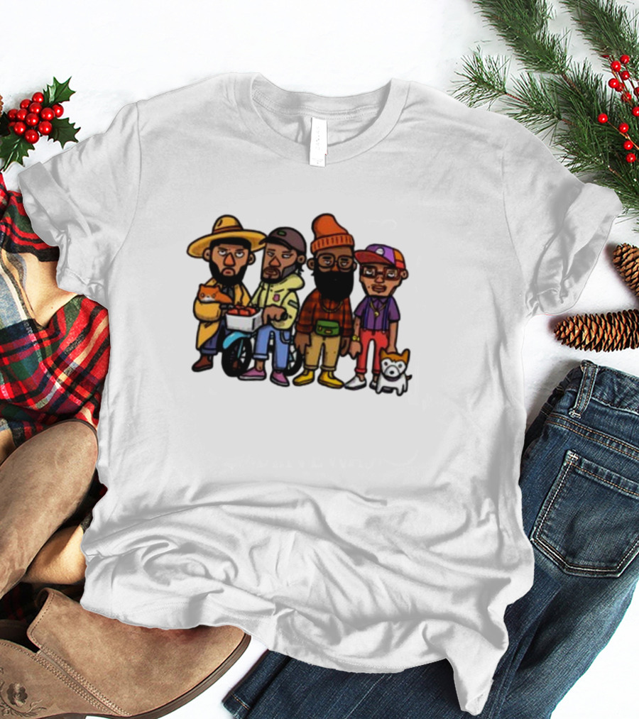 Lolwtferic Hipster Outfit Cartoon Crew With Dog T-Shirt
