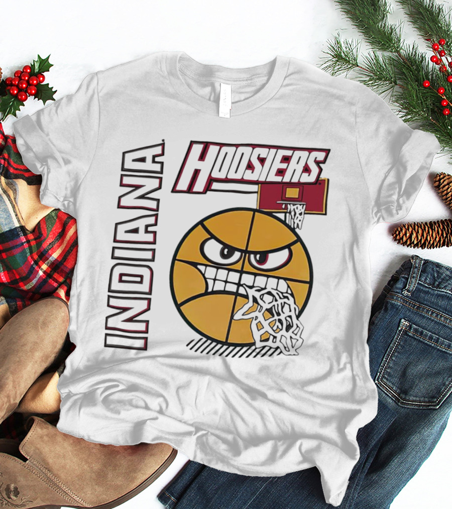 Indiana Hoosiers Angry Basketball Face T-Shirt