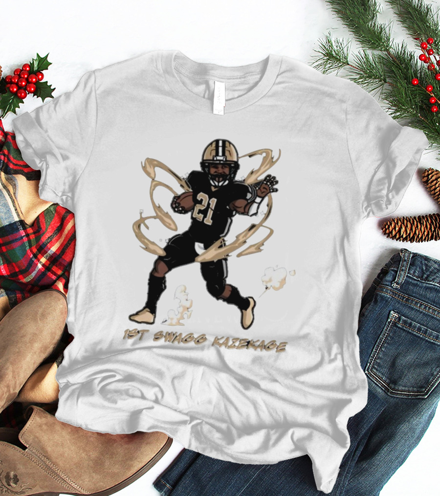 1St Swagg Kazekage Football Player Number 21 With Gold Aura T-Shirt